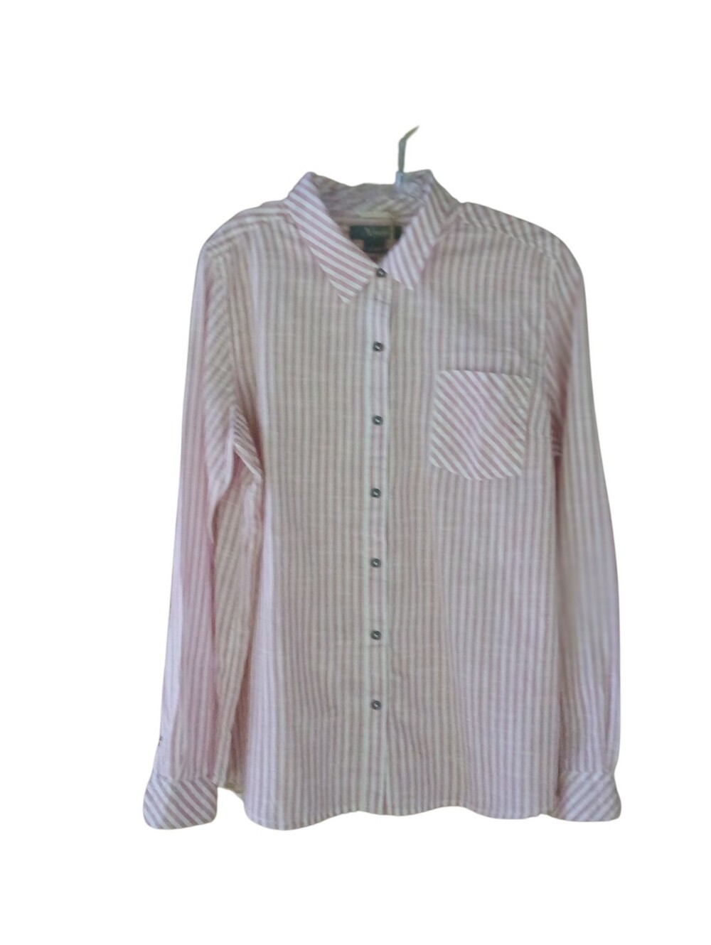 Natural Reflections Pink Striped Button Down Shirt Large